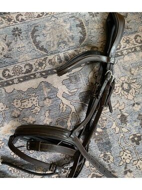 Schockomohle Dark Brown Leather Bridle with fancy Stitching